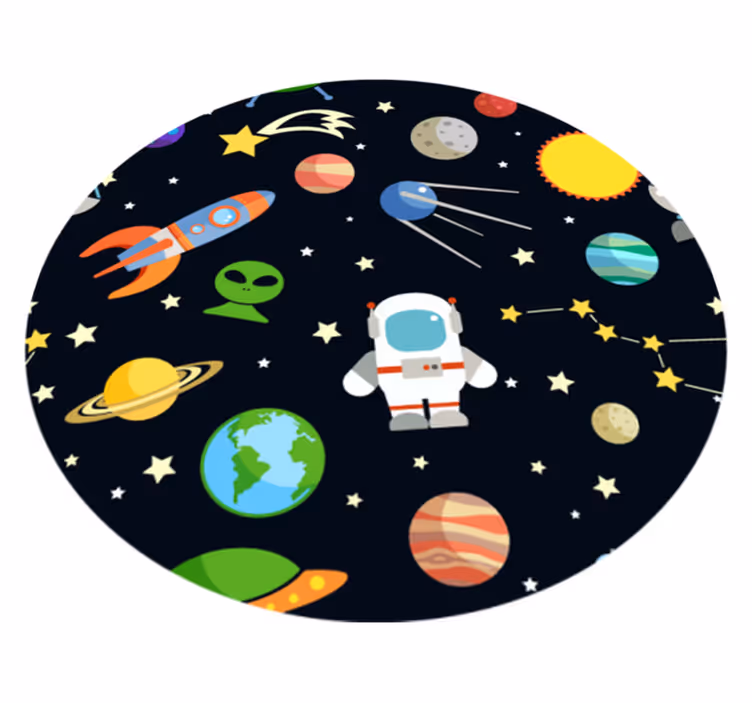 Kosmisch ontdekkingsontwerp vinyl tapijt sterren - TenStickers