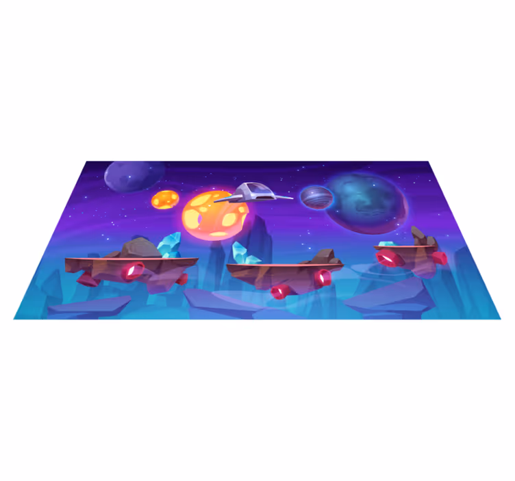 Intergalactisch avontuur vinyl tapijt meer kinderen - TenStickers