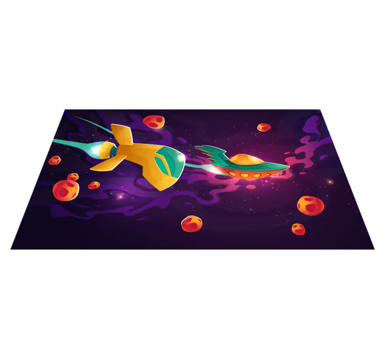 Kosmisch reisconcept vinyl tapijt meer kinderen - TenStickers