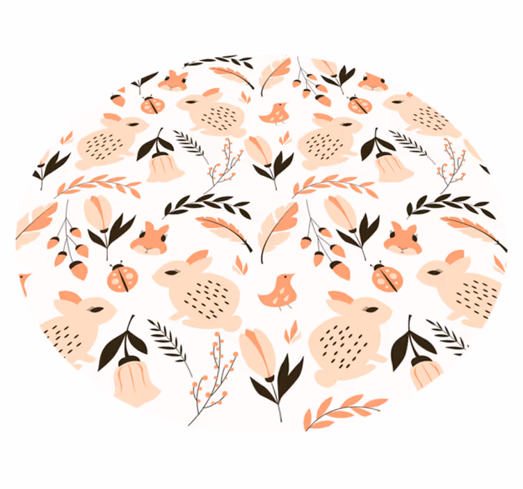 Zachtaardige konijnenbloem vinyl tapijt kind - TenStickers