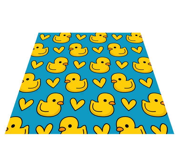 Eendjes patroon vinyl tapijt badkamer - TenStickers