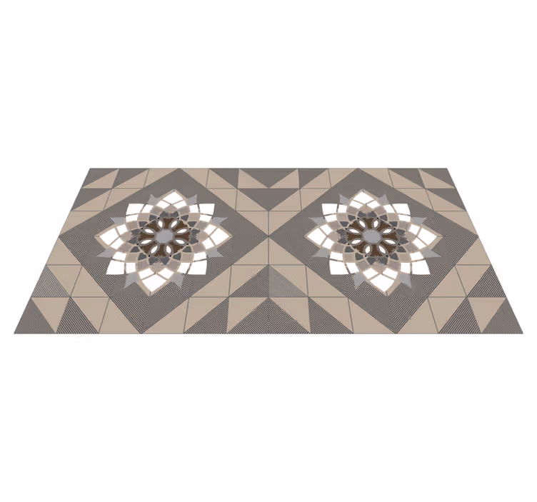 Geometrisch bloemenmotief vinyl tapijt mozaïek - TenStickers
