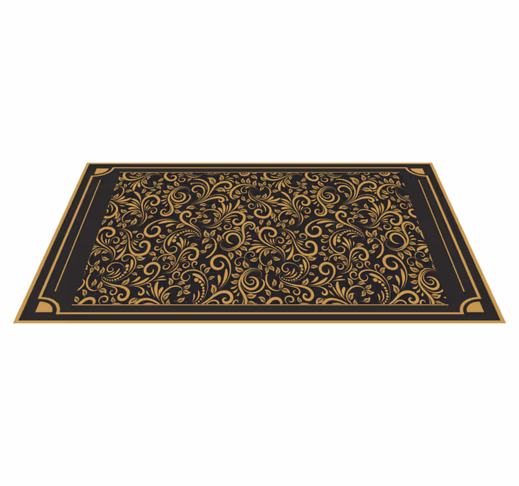 Gouden elegant blad vinyl tapijt hal - TenStickers