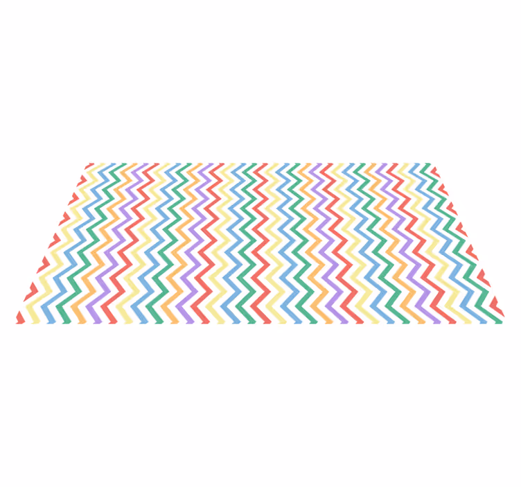 Levendig zigzagmotief vinyl tapijt geometrisch - TenStickers