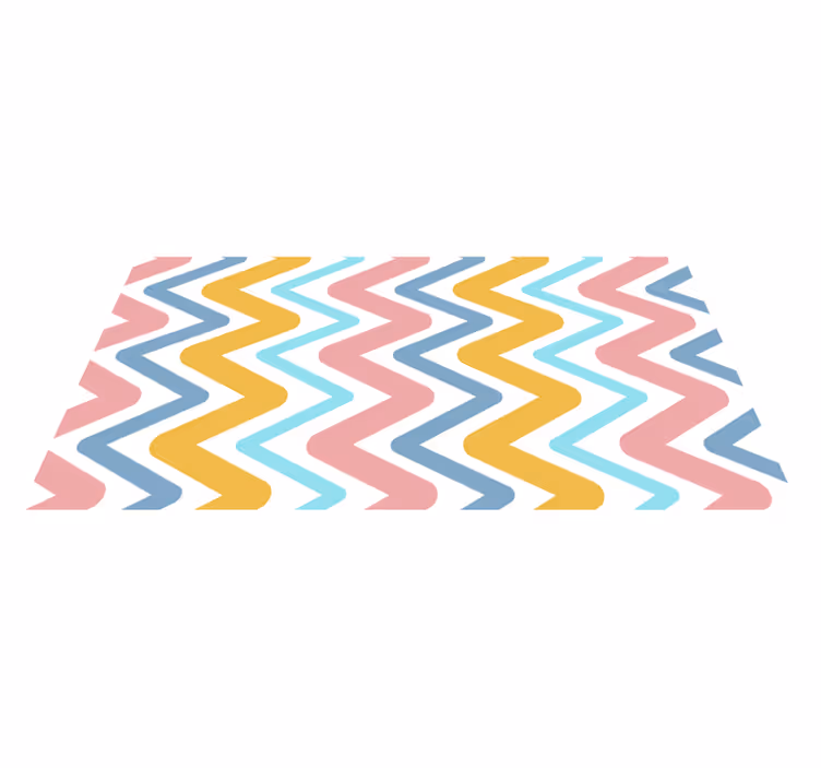 Levendig zigzagconcept vinyl tapijt geometrisch - TenStickers
