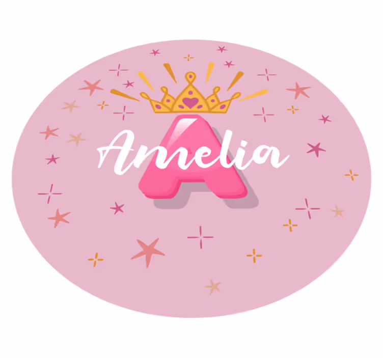 Vinyl tapijt meer kinderen prinses gepersonaliseerde naam - TenStickers