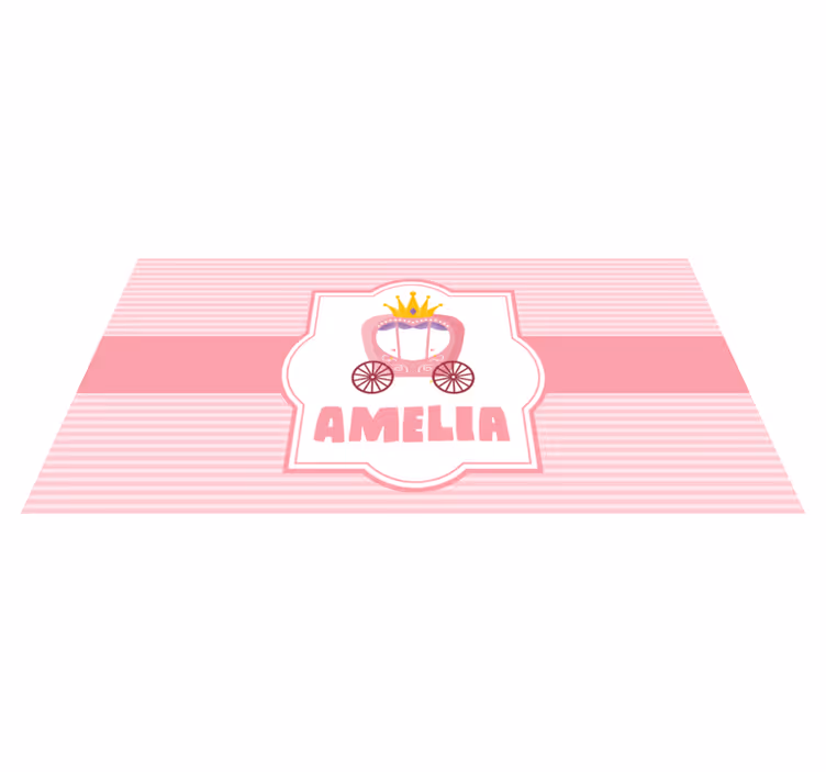 Op maat gemaakte prinsessenkoets vinyl tapijt meer kinderen - TenStickers