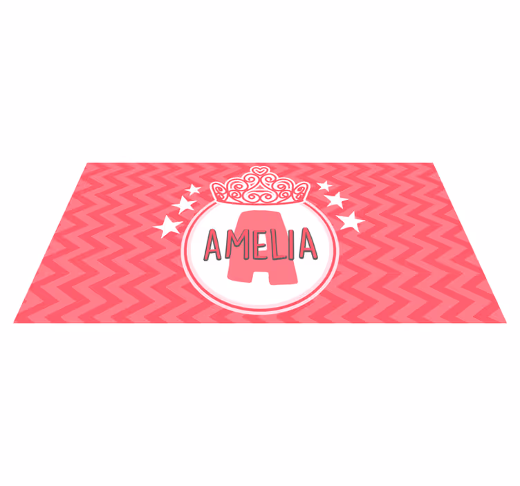 Prinses naam embleem vinyl tapijt meer kinderen - TenStickers