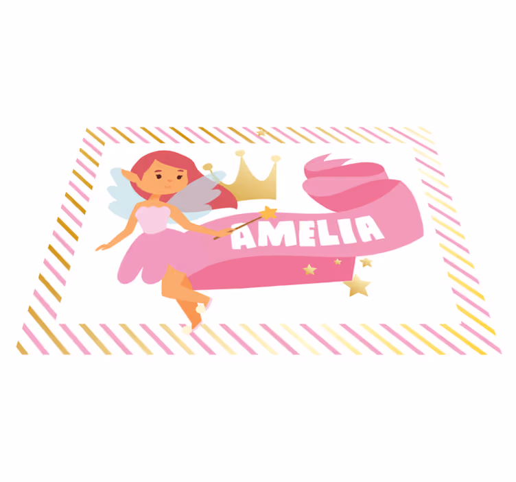 Aangepaste feeënprinses vinyl tapijt meer kinderen - TenStickers