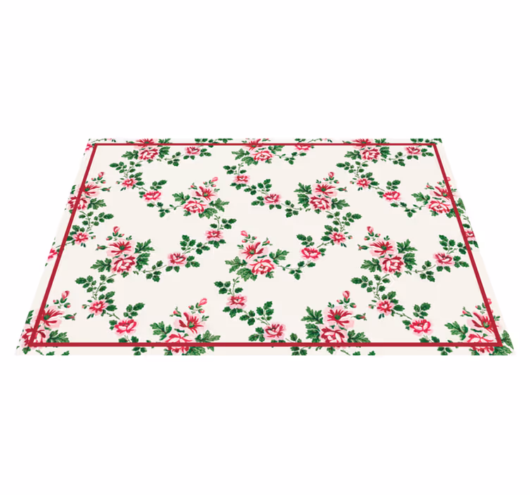 Vinyl tapijt bloemen en planten met bloemenpatroon - TenStickers