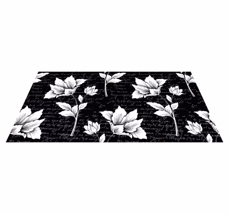 Sierlijk botanisch element vinyl tapijt bloemen en planten - TenStickers