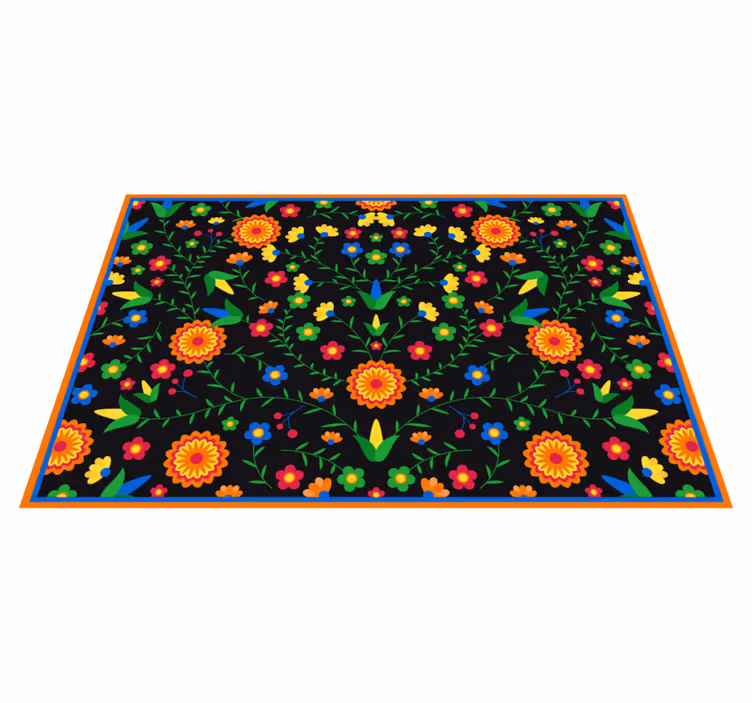 Kleuren levendig motief vinyl tapijt bloemen en planten - TenStickers