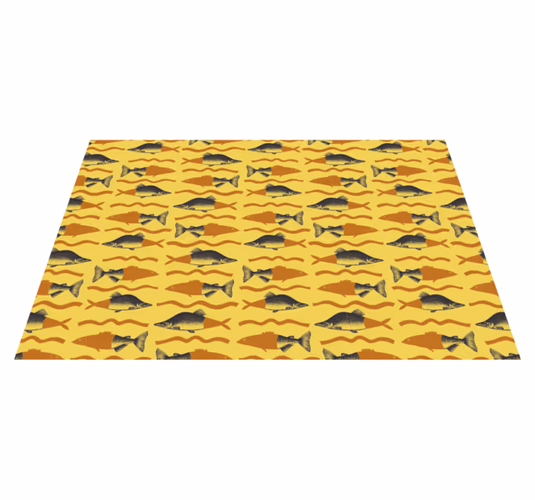 Geel vismotief dieren vinyl tapijt - TenStickers