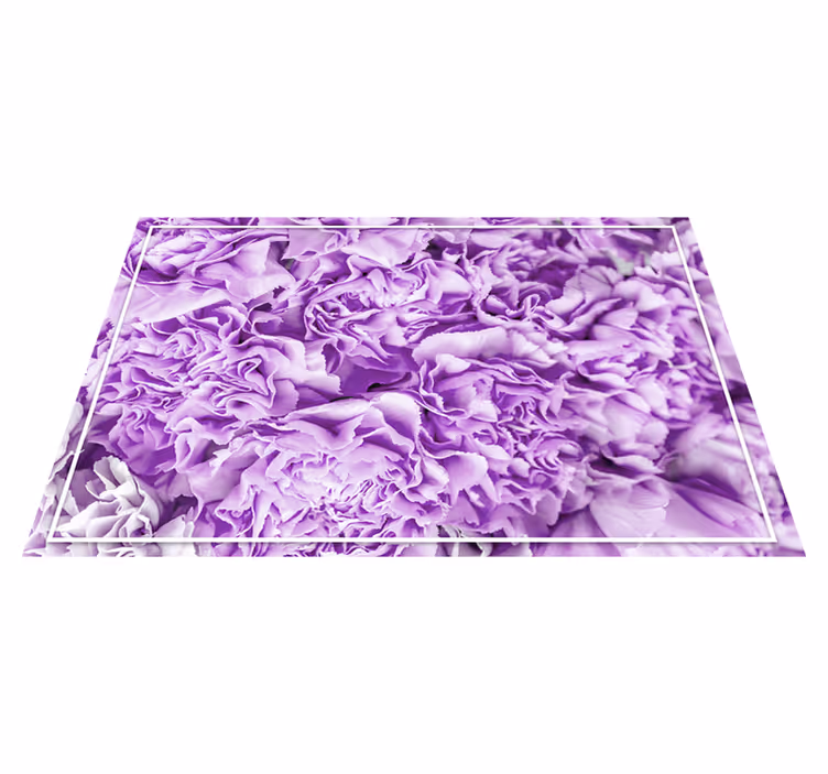 Vinyl tapijt bloemen en planten paarse bloesems - TenStickers