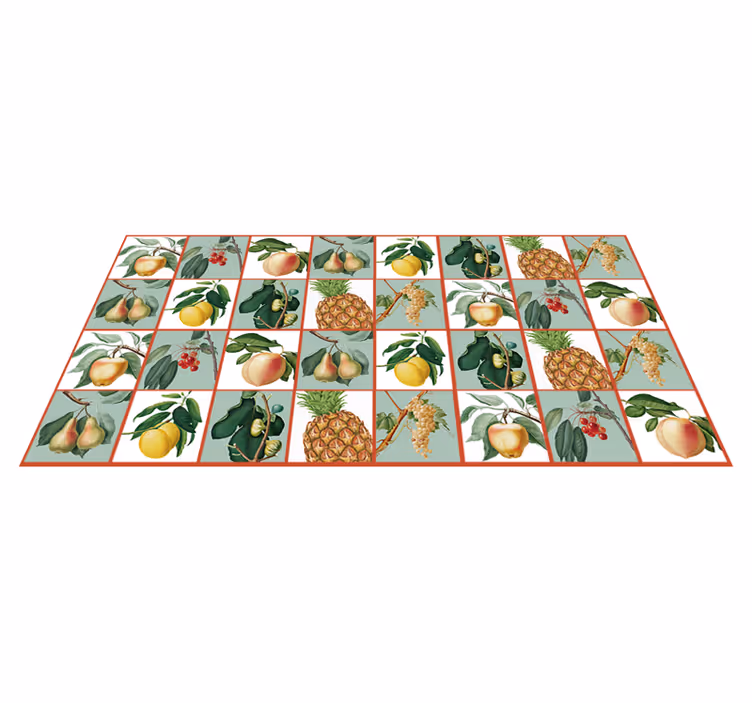Fruit tegelpatroon vinyl tapijt keuken - TenStickers