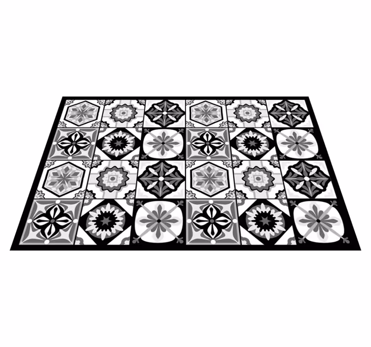 Elegant grijs patroon vinyl tapijt tegels - TenStickers