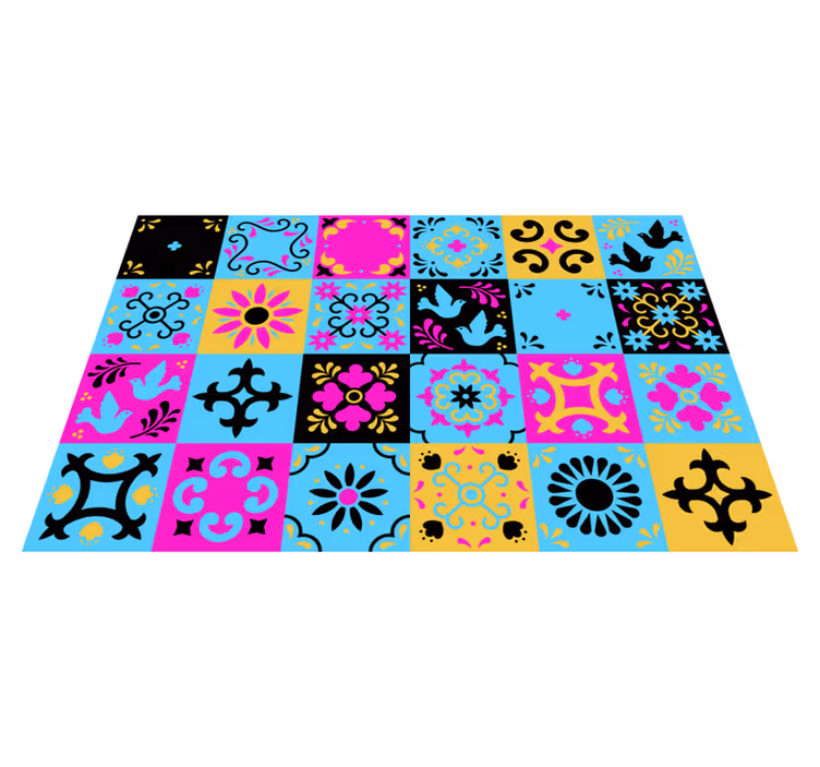 Kleurrijk mozaïekmotief vinyl tapijt mozaïek - TenStickers