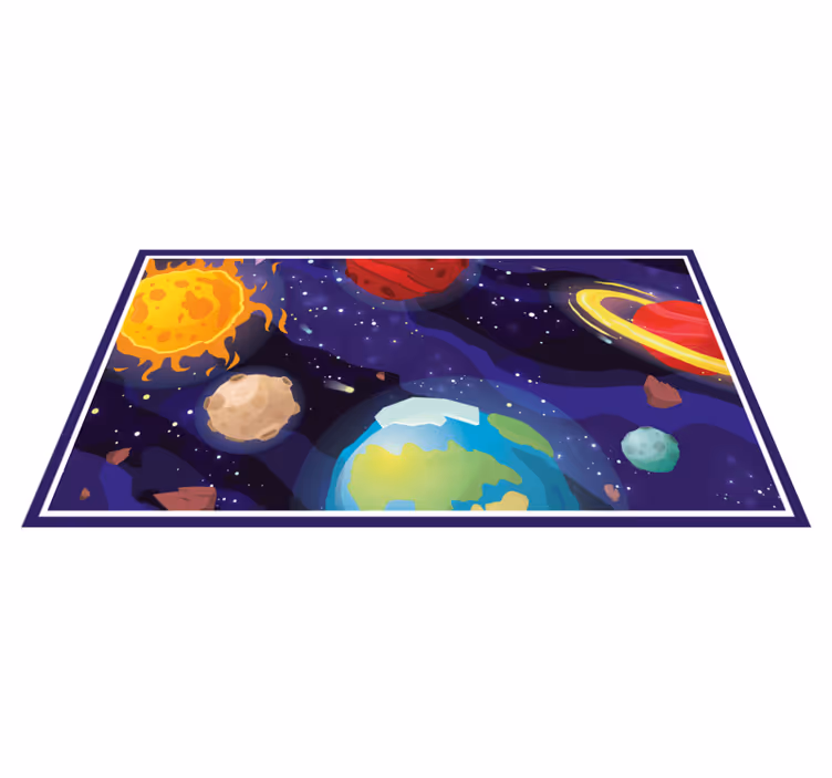 Kosmische verkenningsscène vinyl tapijt sterren - TenStickers