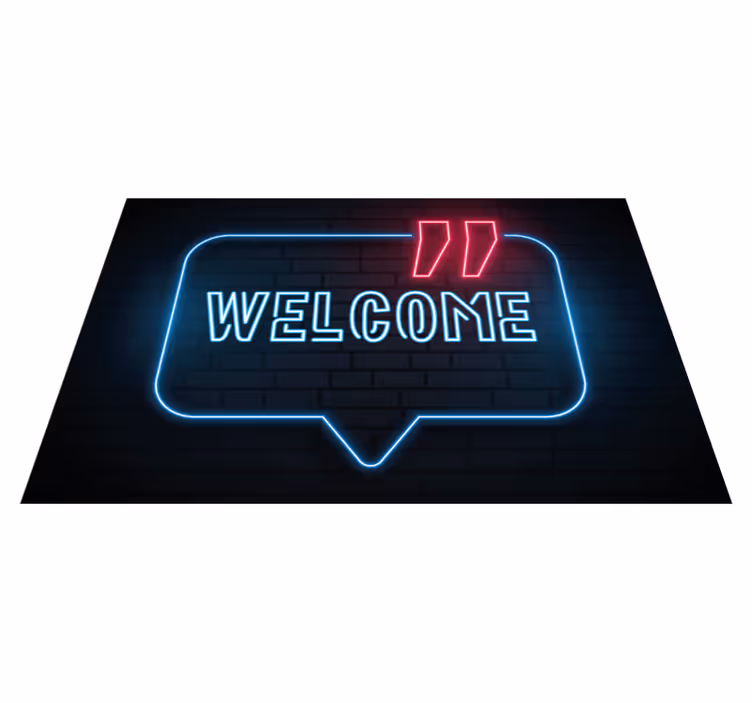 Neonblauw bord Vinyl tapijt ontvangsthal - TenStickers