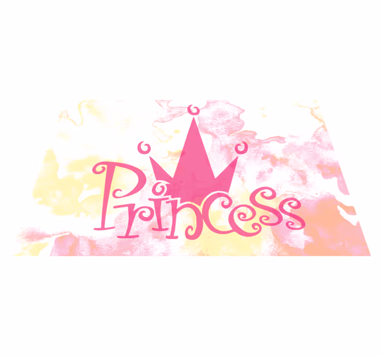Prinsessenkroon thema vinyl tapijt baby - TenStickers