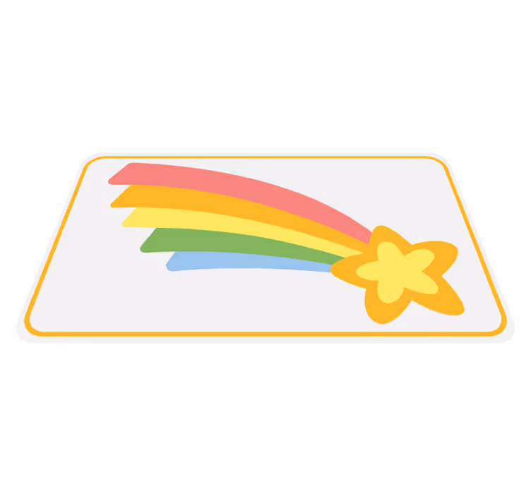 Regenboogstermotief vinyl tapijt kind - TenStickers