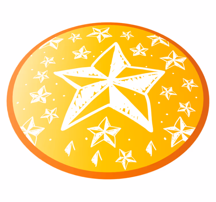 Sterrengeel thema vinyl tapijt sterren - TenStickers