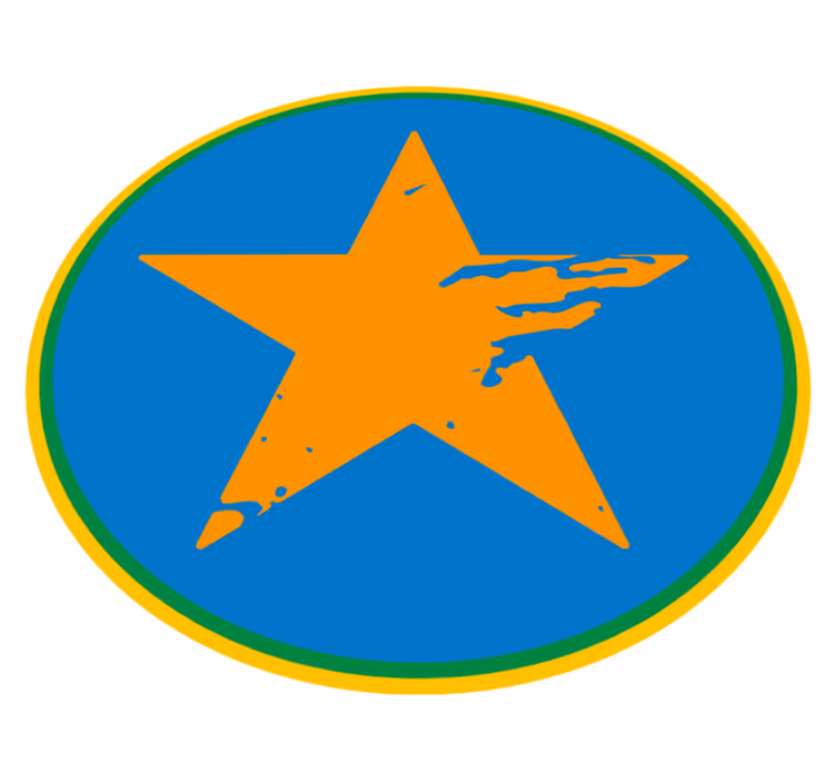 Blauwe ster accent vinyl tapijt meer kinderen - TenStickers