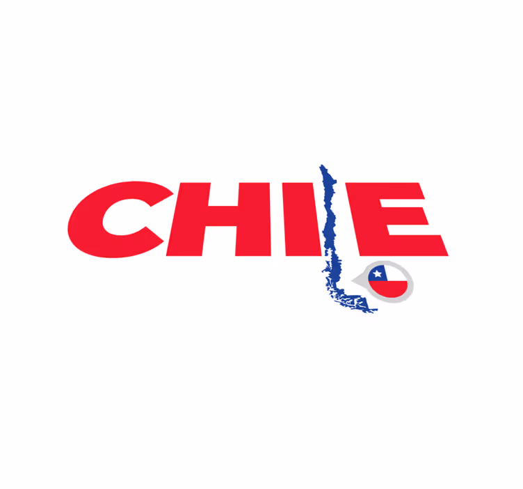 Chileense kaart vinyl tapijt zinnen en teksten - TenStickers
