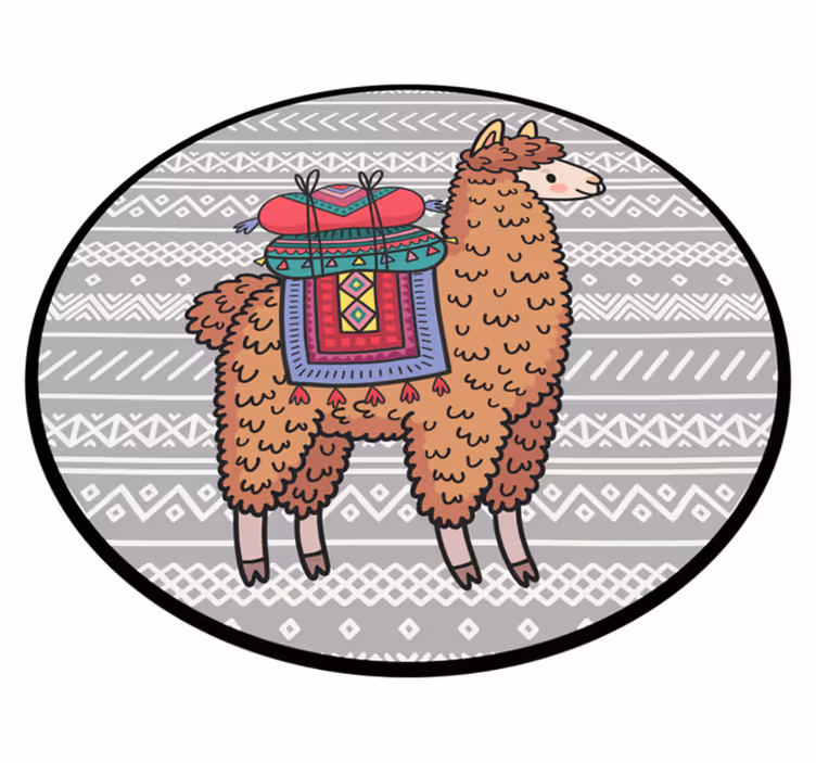 Lama met zadel vinyl tapijt meer kinderen - TenStickers