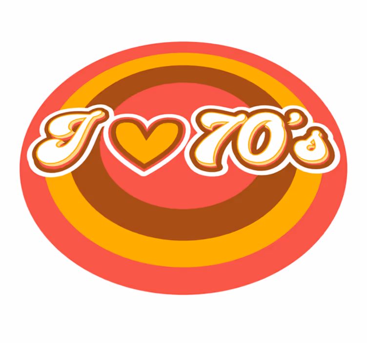 Retro liefdessymbool vinyl tapijt antiek - TenStickers