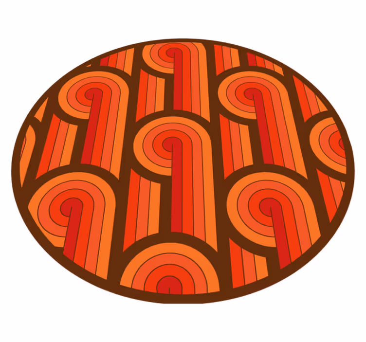 Vintage ronde afbeelding vinyl tapijt rond - TenStickers