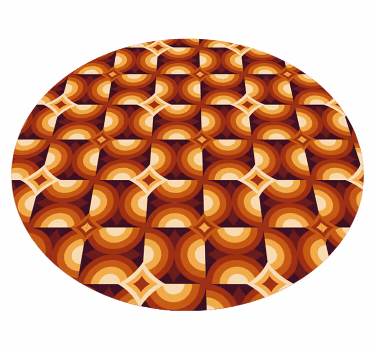Levendig cirkelpatroon vinyl tapijt geometrisch - TenStickers