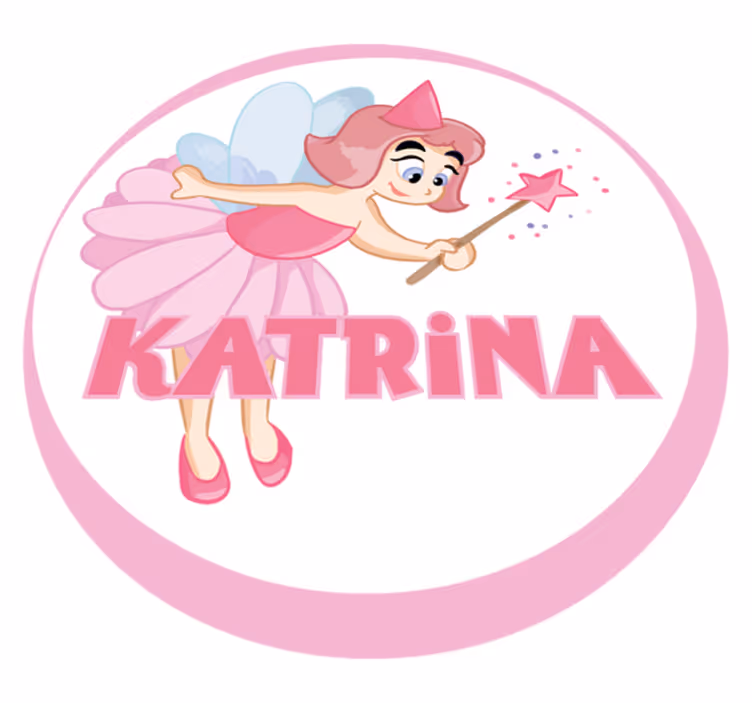 Vinyl tapijt met naam ballet fee thema - TenStickers