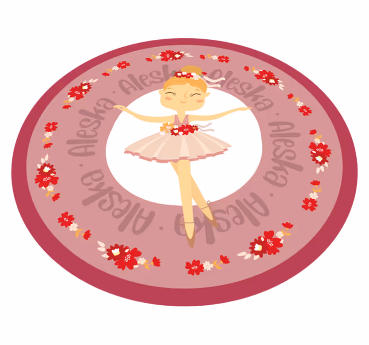 Balletdans met naam vinyl tapijt meer kinderen - TenStickers