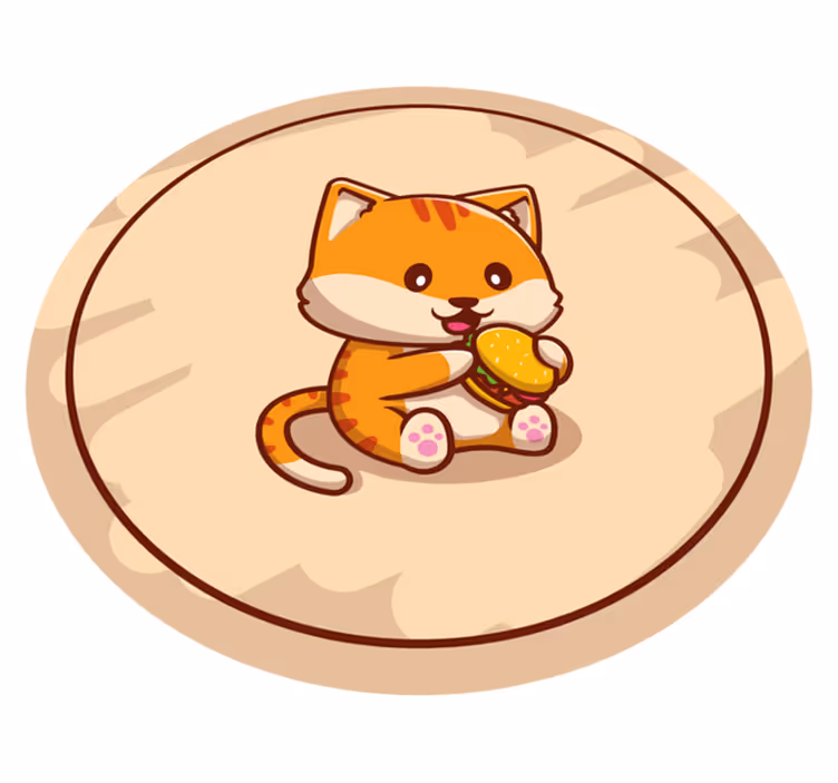 Babykat met sandwich vinyl tapijt kind - TenStickers