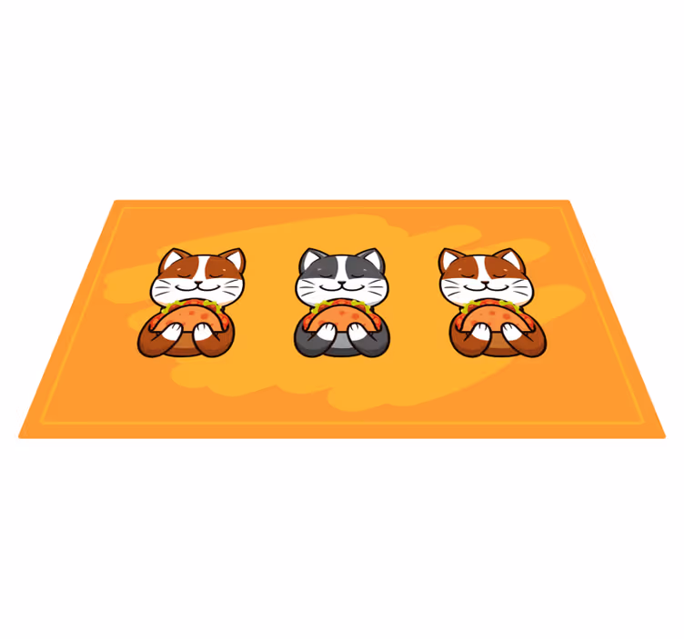 Blij katten trio vinyl tapijt meer kinderen - TenStickers
