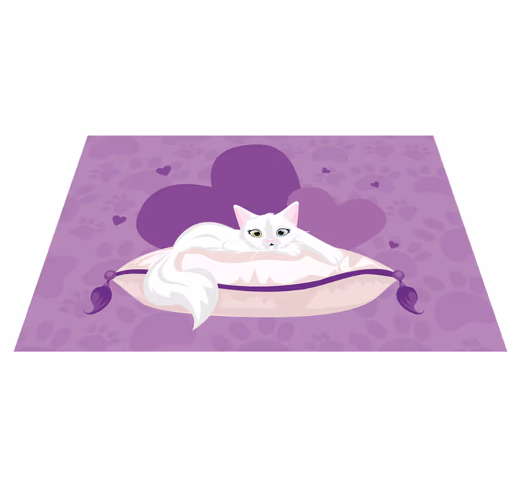 Lief kattenkussen dieren vinyl tapijt - TenStickers