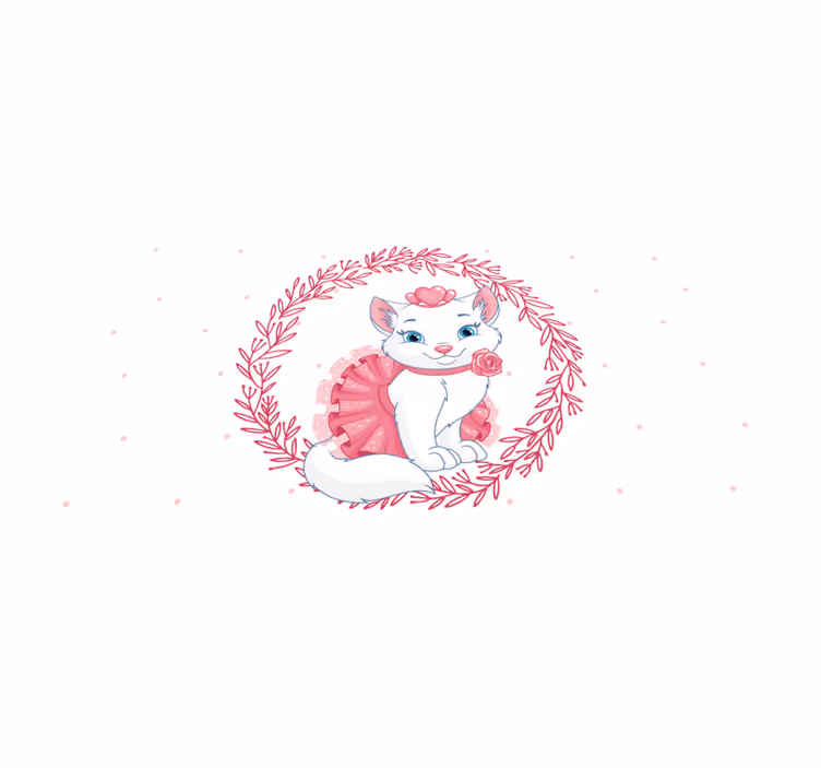 Charmante kattenillustratie vinyl tapijt kind - TenStickers