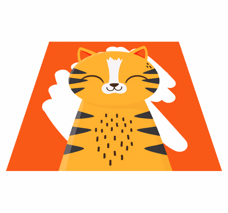 Vinyl tapijt baby happy tiger ontwerp - TenStickers