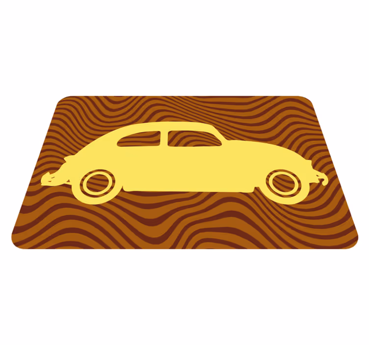 Silhouet van een klassieke auto vinyl tapijt snelwegen - TenStickers