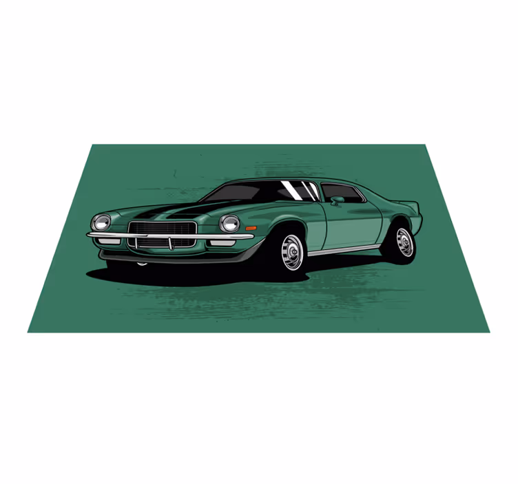 Geweldig muscle auto woonkamertapijt - TenStickers