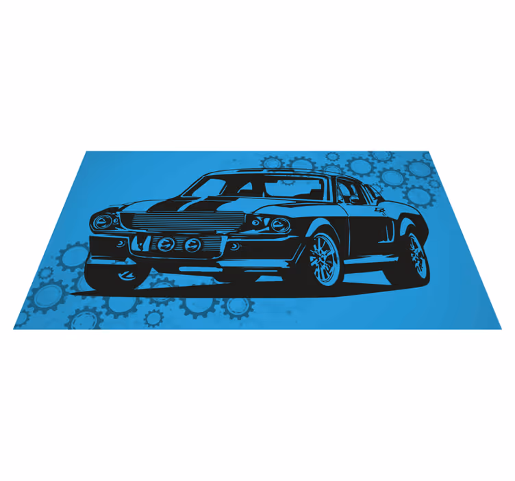 Tijdloze auto-afbeelding vinyl tapijt meer kinderen - TenStickers