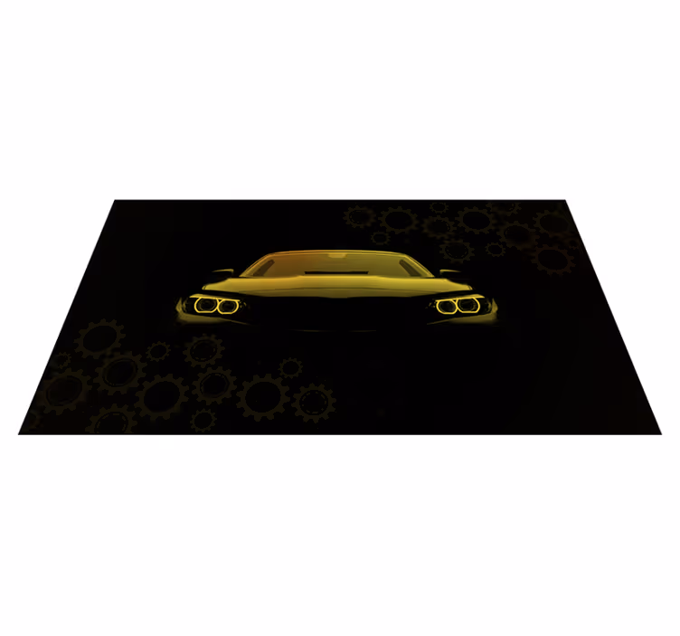 Sportief autosilhouet vinyl tapijt tiener - TenStickers