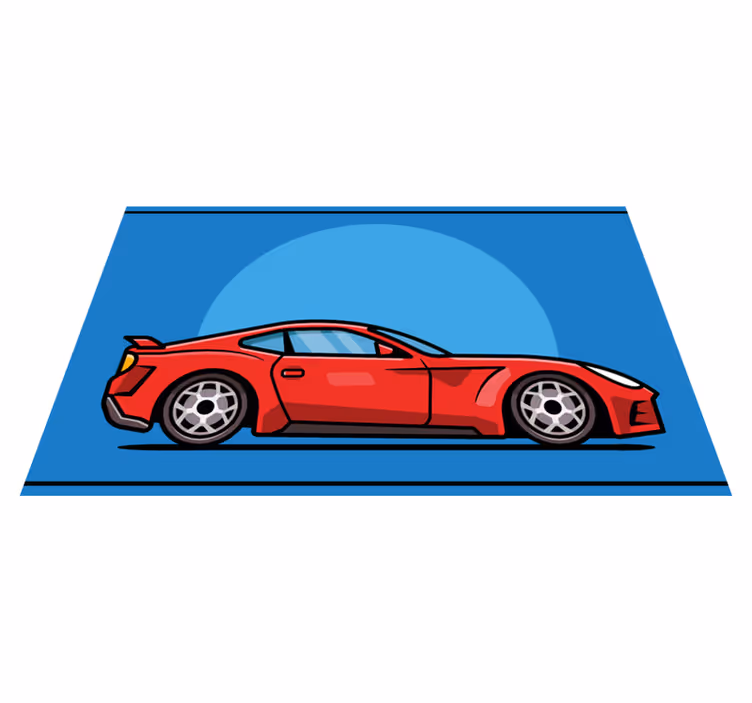Rode sportwagen vinyl tapijt tiener - TenStickers