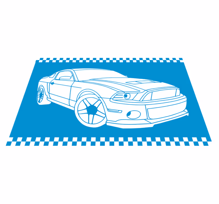Raceauto schets vinyl tapijt snelwegen - TenStickers