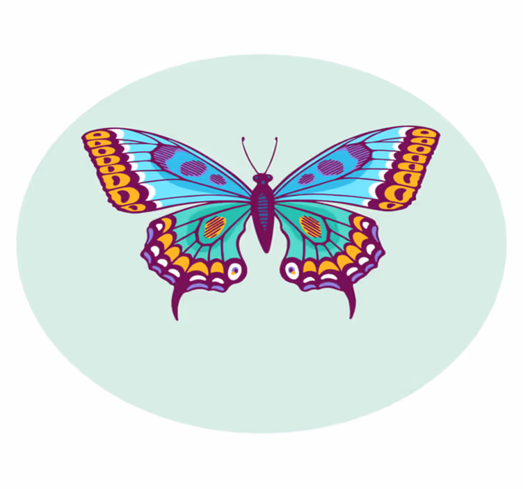 Kleurrijke grote vlinder dieren vinyl tapijt - TenStickers