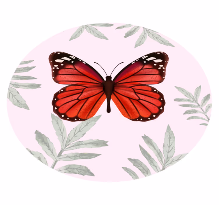 Vlinderontwerp vinyl tapijt bloemen en planten - TenStickers