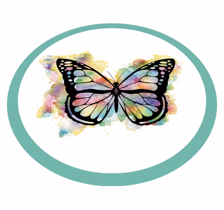 Kleurrijke vlinderkunst vinyl tapijt natuur - TenStickers
