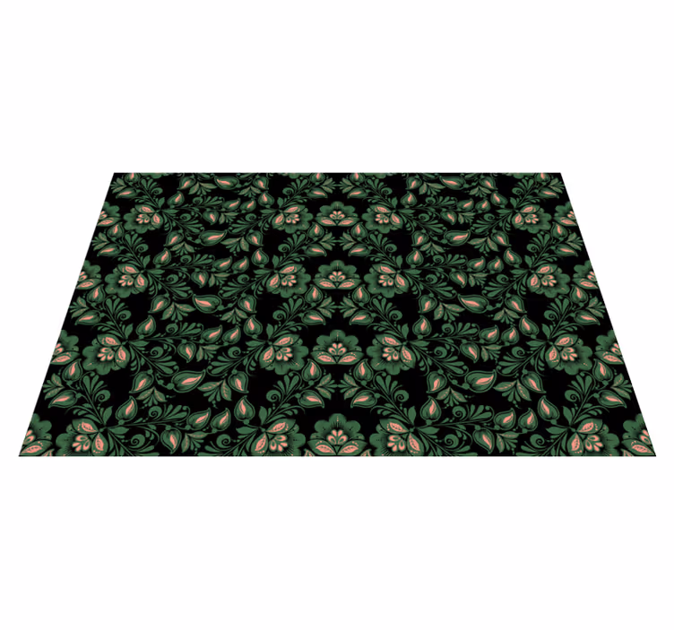 Botanisch groenmotief vinyl tapijt bloemen en planten - TenStickers