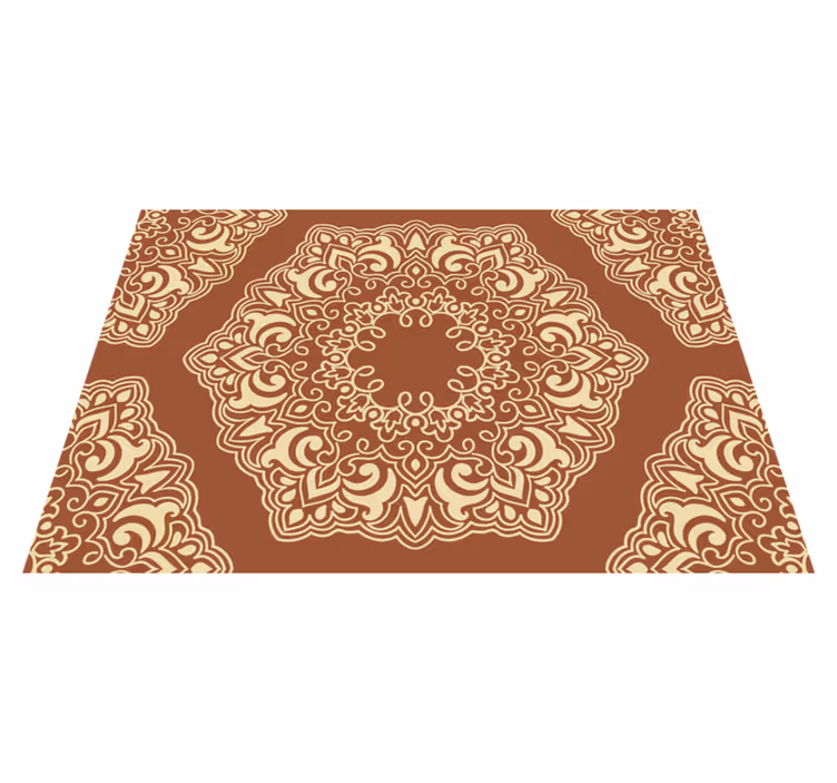 Complexe botanische opstelling vinyl tapijt mandala - TenStickers